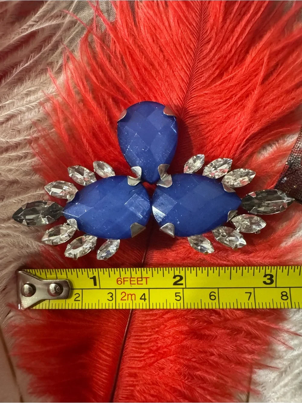 Bold Royal Blue Crystal Statement Brooch - Pre-loved/EUC - comes in mesh pouch.